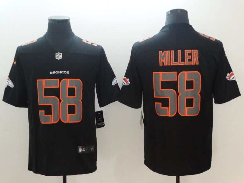 Men Denver Broncos 58 Miller Nike Fashion Impact Black Color Rush Limited NFL Jersey